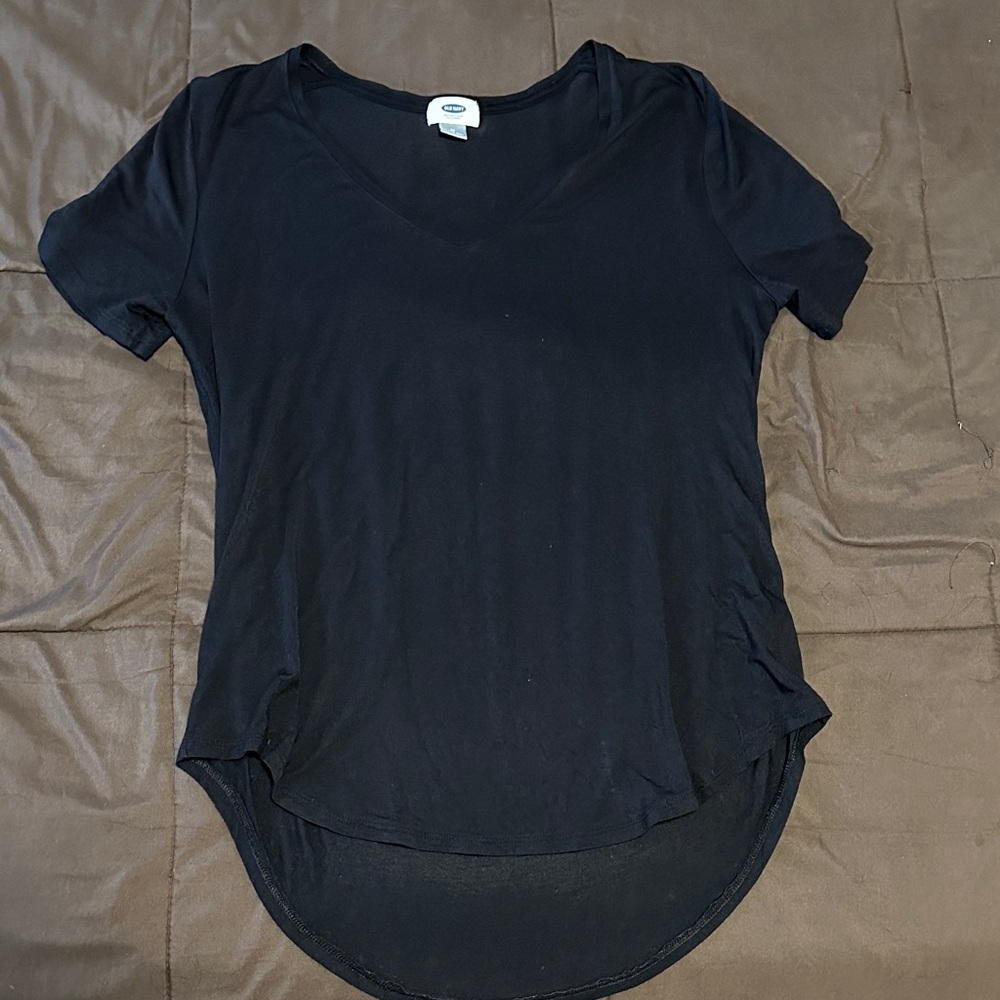 Women's Black V-Neck Top